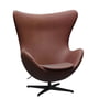 Fritz Hansen - Egg Chair, PVD noir / cuir Grace Chestnut (édition anniversaire 2022)