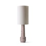 HKliving - Retro Pied de lampe de table, H 45 cm, brun + abat-jour lin, Ø 24,5 cm, naturel