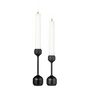 Lind DNA - Silhouette Bougeoir, Ø 4. 2 x H 12 cm + Ø 4. 2 x H 1 4. 5 cm, noir (set de 2)