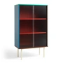HAY - Colour Cabinet Armoire avec portes en verre, 130 x 75 cm, multicolore (indépendante)