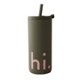 Design Letters - Hi Travel Gobelet à paille, 0.5 l, vert olive