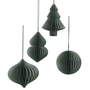 Broste Copenhagen - Christmas Mix Pendentif décoratif, Ø 9 x H 10 cm, thym (set de 4)