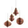 Broste Copenhagen - Christmas Mix Pendentif décoratif, Ø 9 x H 10 cm, dusty pink (set de 4)
