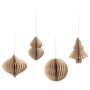 Broste Copenhagen - Christmas Mix Pendentif décoratif, Ø 9 x H 10 cm, brun naturel (set de 4)