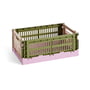 Hay - Colour Crate Mix Panier S, 26,5 x 17 cm, olive / powder, recycled