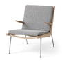 & Tradition - Boomerang HM2 Loungechair, structure en chêne huilé / pieds en acier inoxydable, gris (Hallingdal 130)