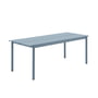 Muuto - Linear Steel Outdoor Table de jardin, 75 x 200 cm, bleu clair