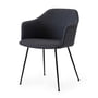 & Tradition - Rely HW35 Chaise avec accoudoirs, noir / Kvadrat Re-Wool 198