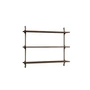Moebe - Wall Shelving System Low, chêne fumé foncé / warm grey