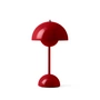 & Tradition - Flowerpot Lampe de table rechargeable VP9 avec câble de recharge magnétique, brillant, vermillon