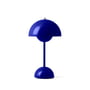 & Tradition - Flowerpot Lampe de table rechargeable VP9 avec câble de recharge magnétique, brillant, bleu cobalt