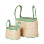 Broste Copenhagen - Lykke Corbeille, natural / jelly green (set de 2)