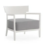 Kartell - Cara Outdoor Fauteuil, structure blanc mat / housse grise