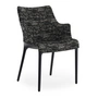 Kartell - Eleganza Nia Chaise avec accoudoirs, structure noire / tissu Melange noir
