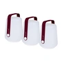 Fermob - Balad Lampe LED rechargeable H 12 cm, cerise noire (lot de 3)