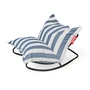 Fatboy - Rock 'n' Roll Lounge Chair, noir + Original Outdoor Sitzsack, stripe ocean blue