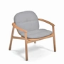 Emu - Twins Chaise longue de jardin avec coussin d'assise/de dossier, teck / gris clair
