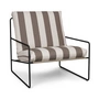 Ferm Living - Desert Stripe Fauteuil d'extérieur, noir / chocolat