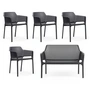 Nardi - Net Banc + 4x Net Chaise avec accoudoirs, anthracite