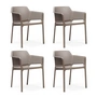 Nardi - Net - Chaise avec accoudoirs 4 x, tortora
