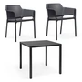 Nardi - Net chaise avec accoudoirs (2x) + Cube table 80, anthracite