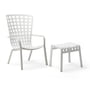 Nardi - Folio fauteuil d'extérieur inclinable + Poggio tabouret, bianco