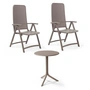 Nardi - Darsena Relax fauteuil pliant (2x) + Step table, tortora