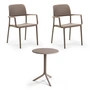 Nardi - Bora chaise avec accoudoirs (2x) + Step table, tortora