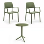 Nardi - Bora chaise à accoudoirs (2x) + Step table, agave