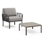 Nardi - Komodo Poltrona fauteuil + Komodo Table de jardin 70 x 70 cm, anthracite / gris / tortora
