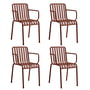 Hay - Palissade Chaise avec accoudoirs, iron red (set de 4)
