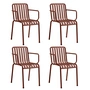 HAY - Palissade Chaise avec accoudoirs, iron red (set de 4)