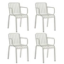 HAY - Palissade Chaise avec accoudoirs, gris clair (lot de 4)
