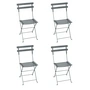 Fermob - Bistro Chaise pliante en métal, gris orage (lot de 4)