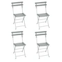 Fermob - Bistro Chaise pliante en métal, gris lapilli (lot de 4)