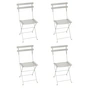 Fermob - Bistro Chaise pliante en métal, gris argile (lot de 4)