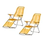 Fiam - Chaise longue Spaghetti , structure aluminium / toile jaune (lot de 2)