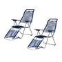 Fiam - Chaise longue Spaghetti , structure aluminium / toile bleue (lot de 2)