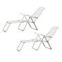 Fiam - Chaise longue Spaghetti , structure aluminium / toile blanche (lot de 2)