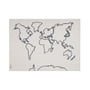 Lorena Canals - Tapisserie, carte du monde, 160 x 120 cm, naturel / noir