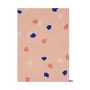 myfelt - Terra Rose Tapis de boules de feutre, 120 x 170 cm, rose / corail / blanc / bleu cobalt