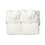 Leander - Drap housse pour lit bébé, 100% coton bio, 115 x 60 cm, snow (set de 2)
