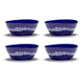 Serax - Feast Bol, Ø 18 cm, bleu foncé / blanc rayé (set de 4)