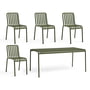 Hay - Palissade Table + 4x Chair, olive