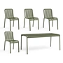HAY - Palissade Table + 4x Chair, olive