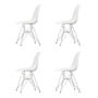 Vitra - Eames Plastic Side Chair DSR, chromé / blanc (patins en feutre basic dark) (lot de 4)
