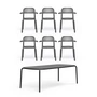 Fatboy - Toní Tablo Table + chaise à accoudoirs, anthracite (set de 7)