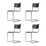 Thonet - S 43 Chaise, chrome / noir (TP 29) (set de 4)
