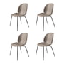 Gubi - Beetle Dining Chair, Conic Base noir / new beige (lot de 4)