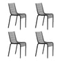 Driade - PIP-e Chaise de jardin, gris foncé (lot de 4)